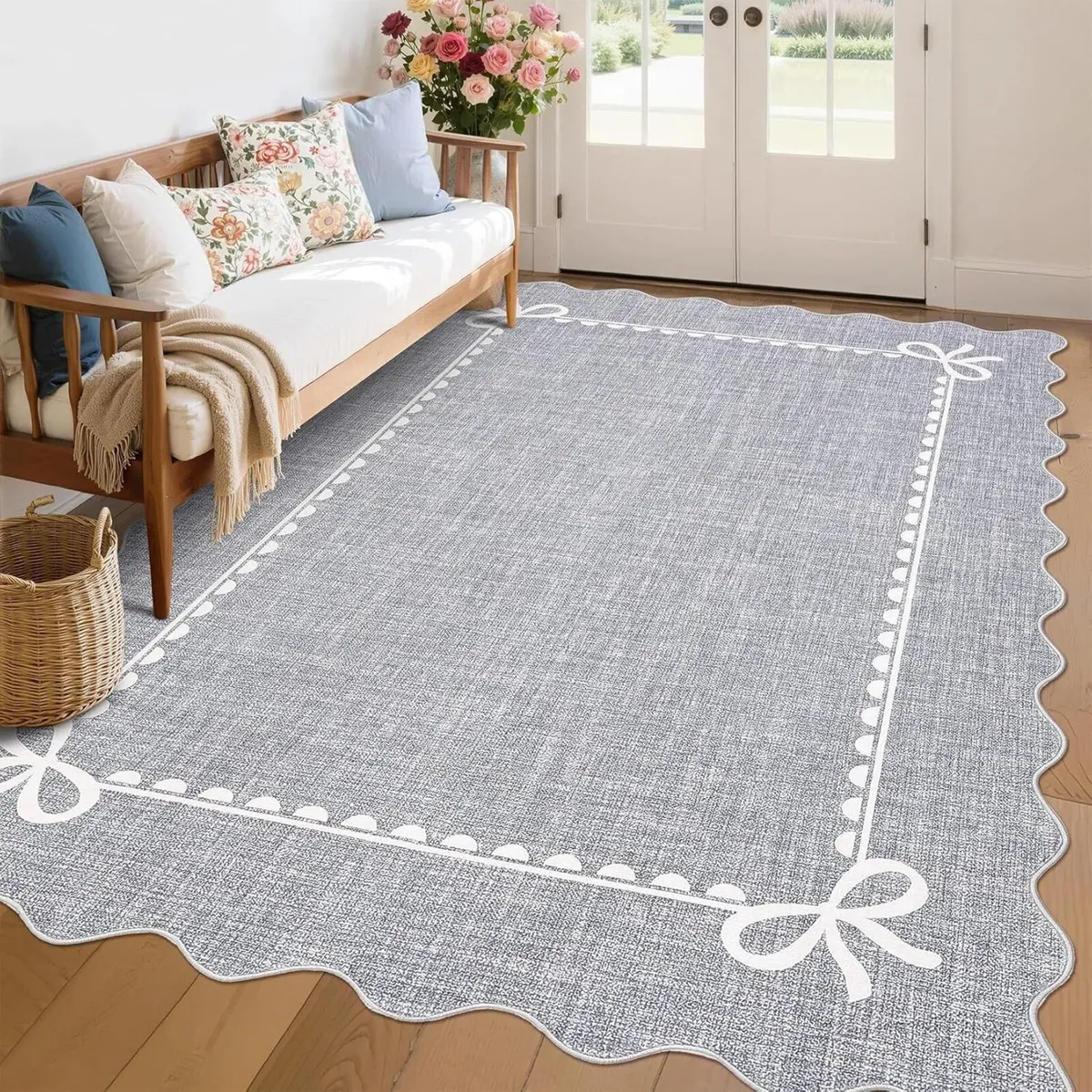 160 x 230 cm Modern Scalloped Rugs Living Room - Image 2