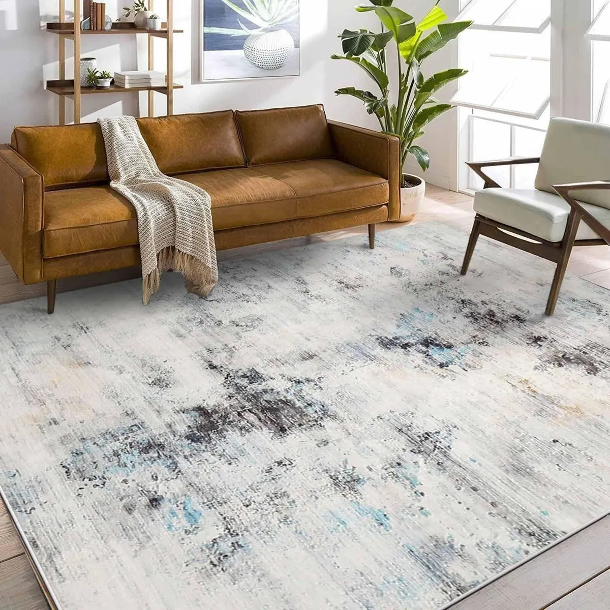 Area Rugs Abstract Rug Home Modern Chic Ink - Image 1