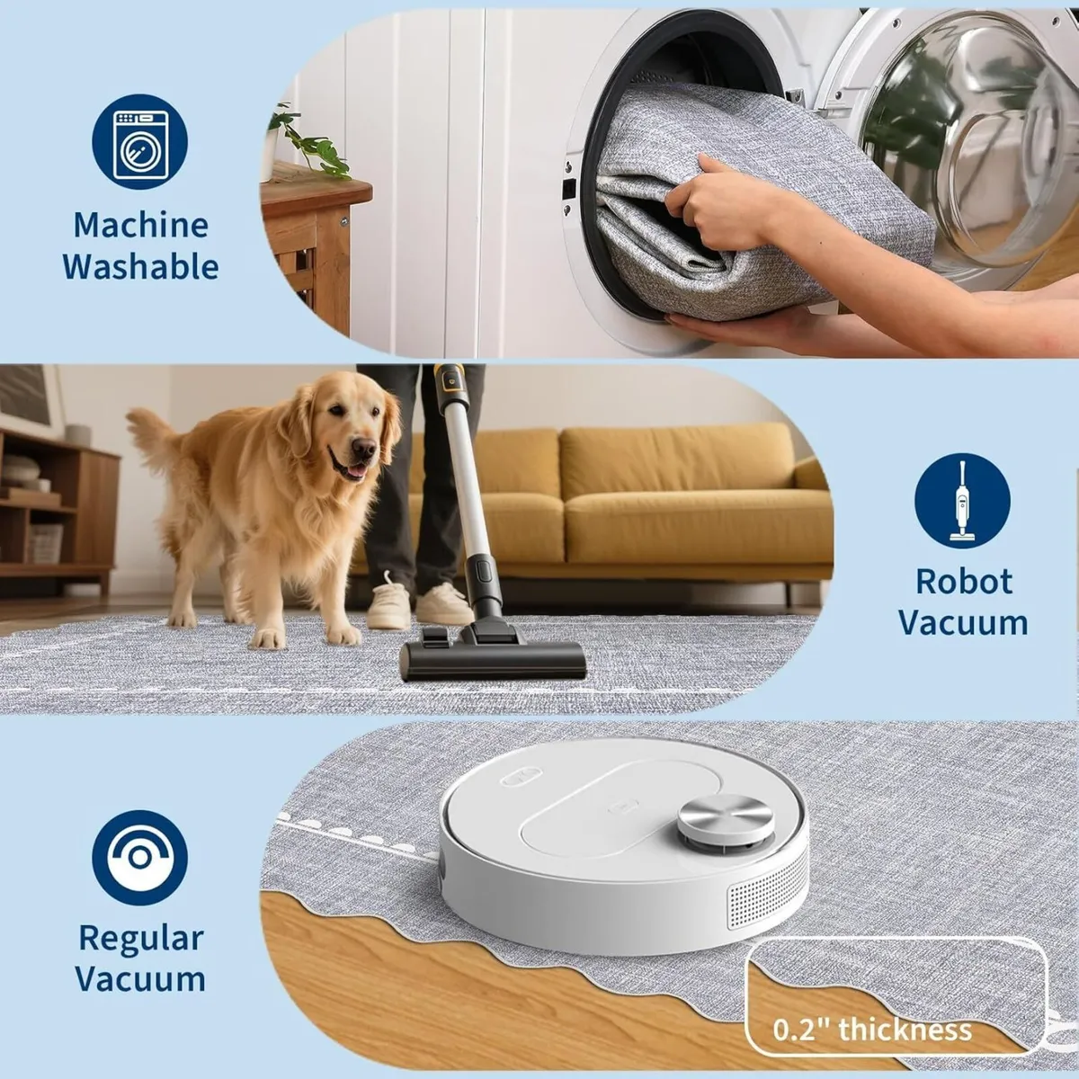 160 x 230 cm Modern Scalloped Rugs Living Room - Image 4