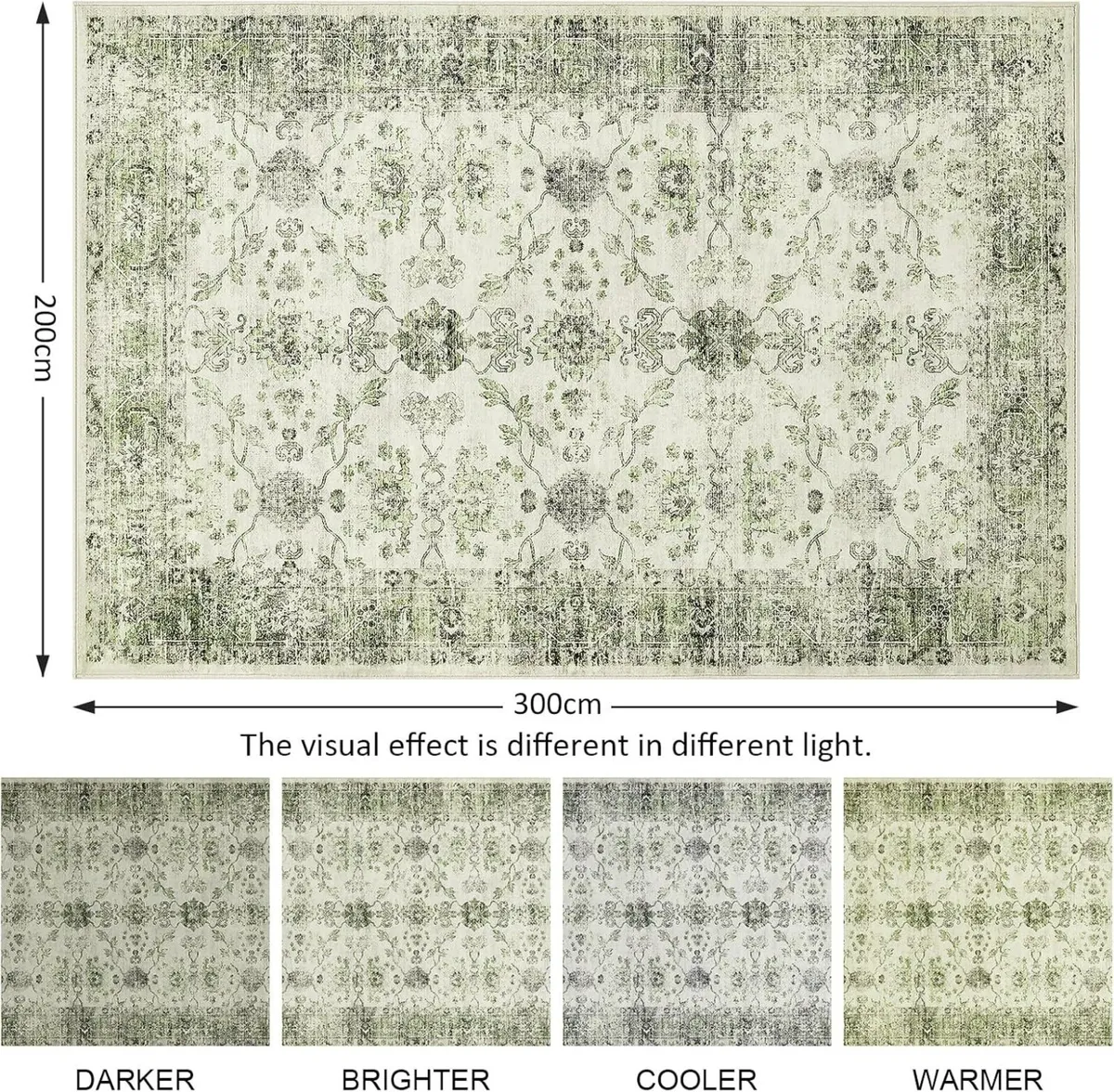 Rugs Living Room Large 200x300cm Machine Washable - Image 2