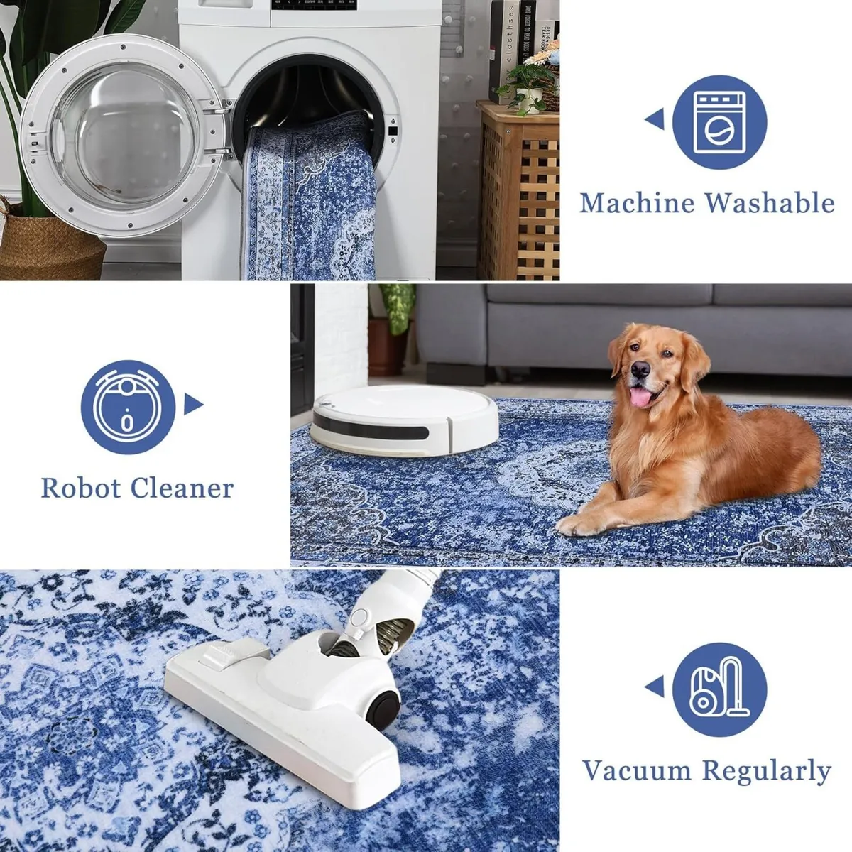 Rugs Living RoomArea Washable–200 x 290 cm Boho - Image 4