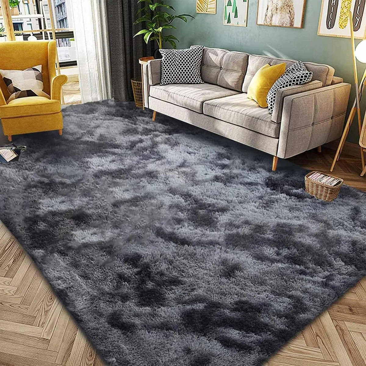 Area Rugs Fluffy Bedroom Carpet Soft Floor Mat - Image 1