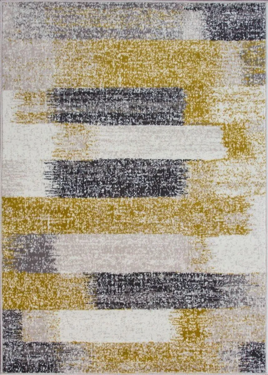 Milan Mottled Faded Distressed Ikat Stripe Design - Image 2