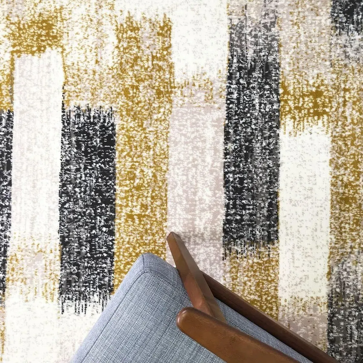 Milan Mottled Faded Distressed Ikat Stripe Design - Image 3