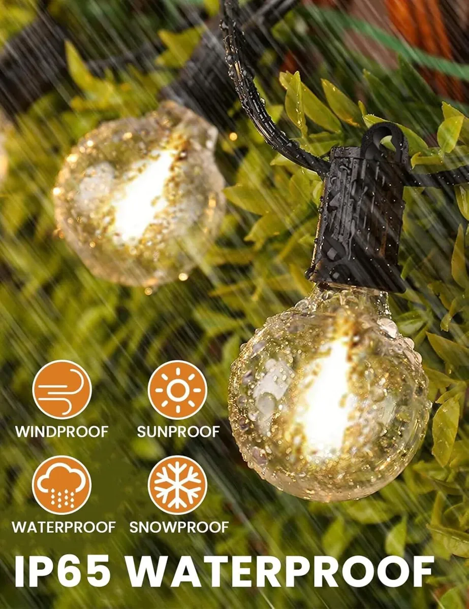 Festoon Lights Outdoor 60M IP65 Waterproof Garden - Image 3