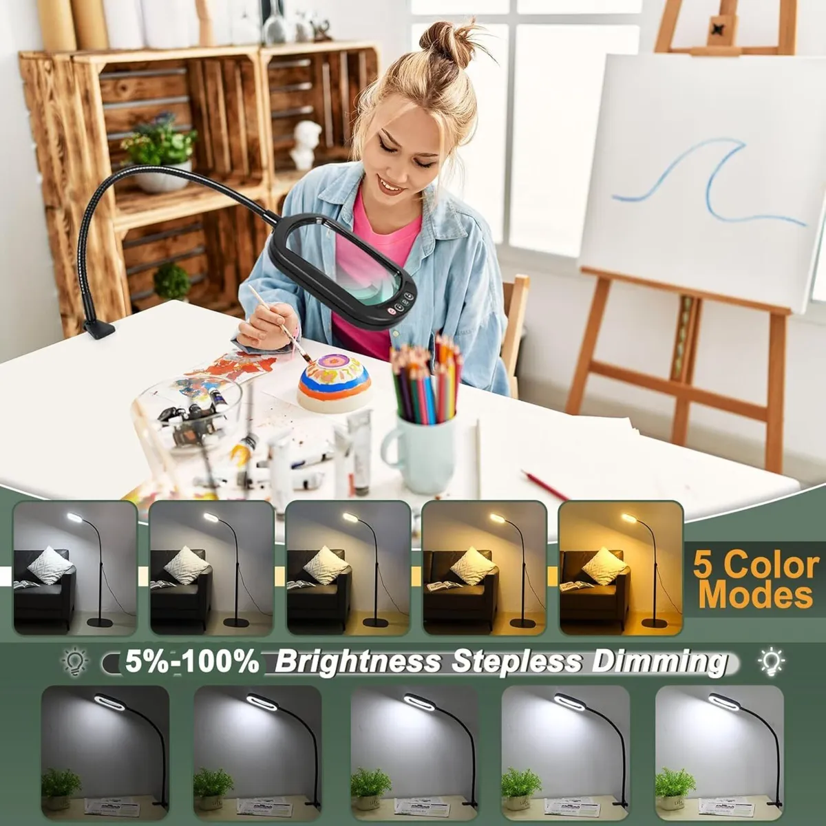 10X Rectangular Magnifying Glass with Light and - Image 4