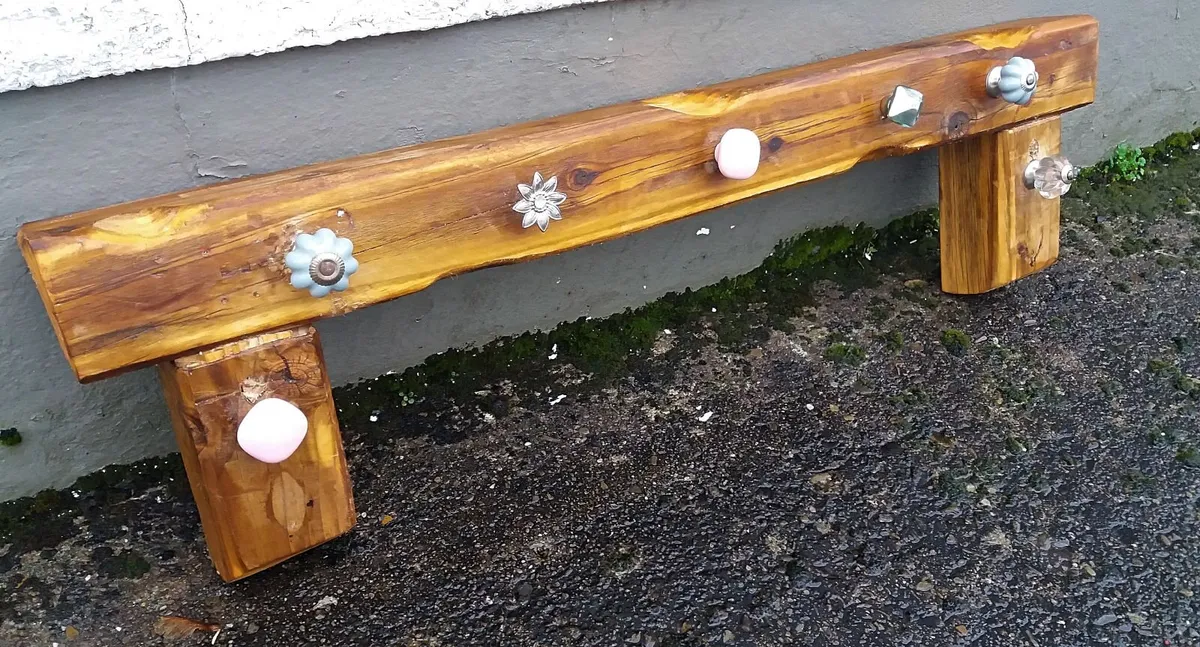 Rustic Oak Beam Stove Mantle / Coat n Hat Rack - Image 3