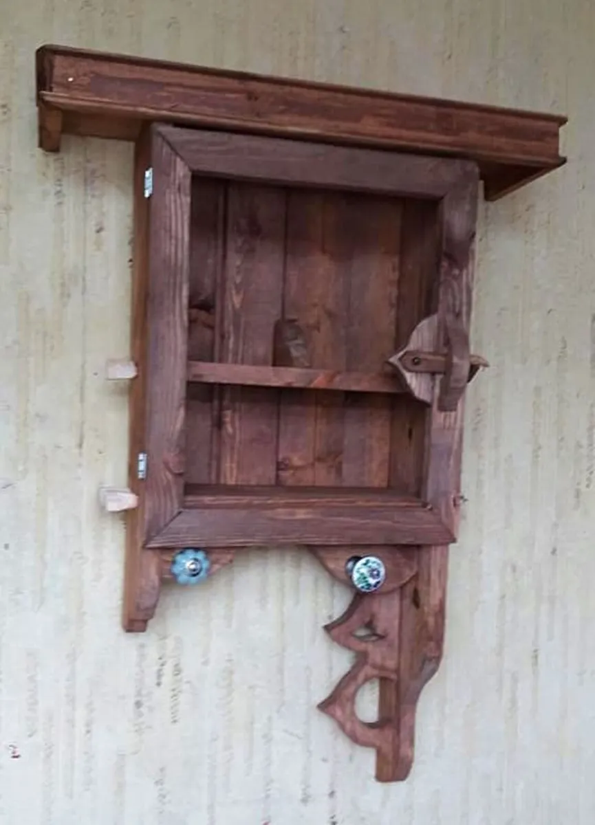 NEW Rustic wall mount shelved display / storage - Image 1