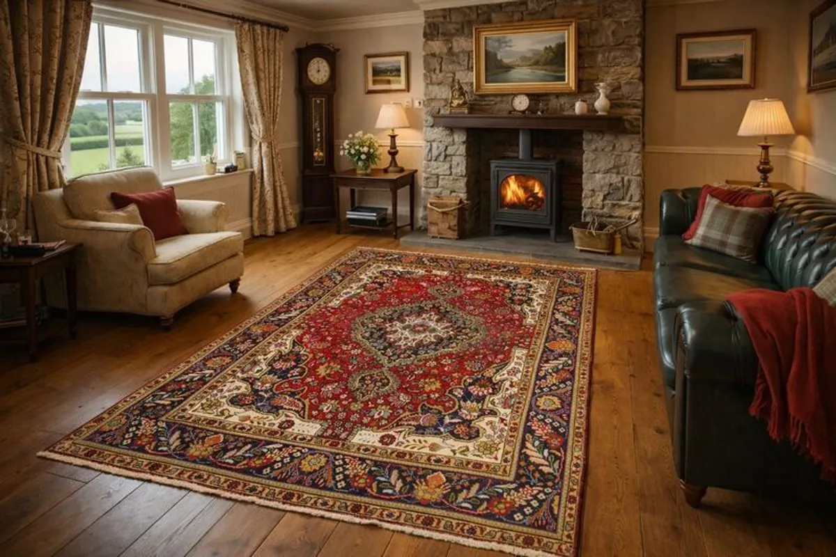 Persian Tabriz Rug 295 x 200 cm (9.7 x 6.6 ft) - Hand-Knotted - Image 1
