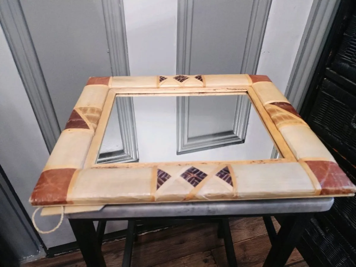 BOHO / ETHNIC BAMBOO DECOR MIRROR – TABLE OR WALL - Image 4