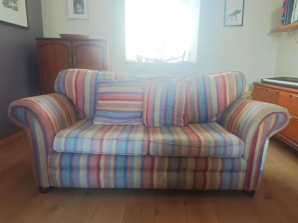 Beautiful Striped Fabric Sofa - Image 2