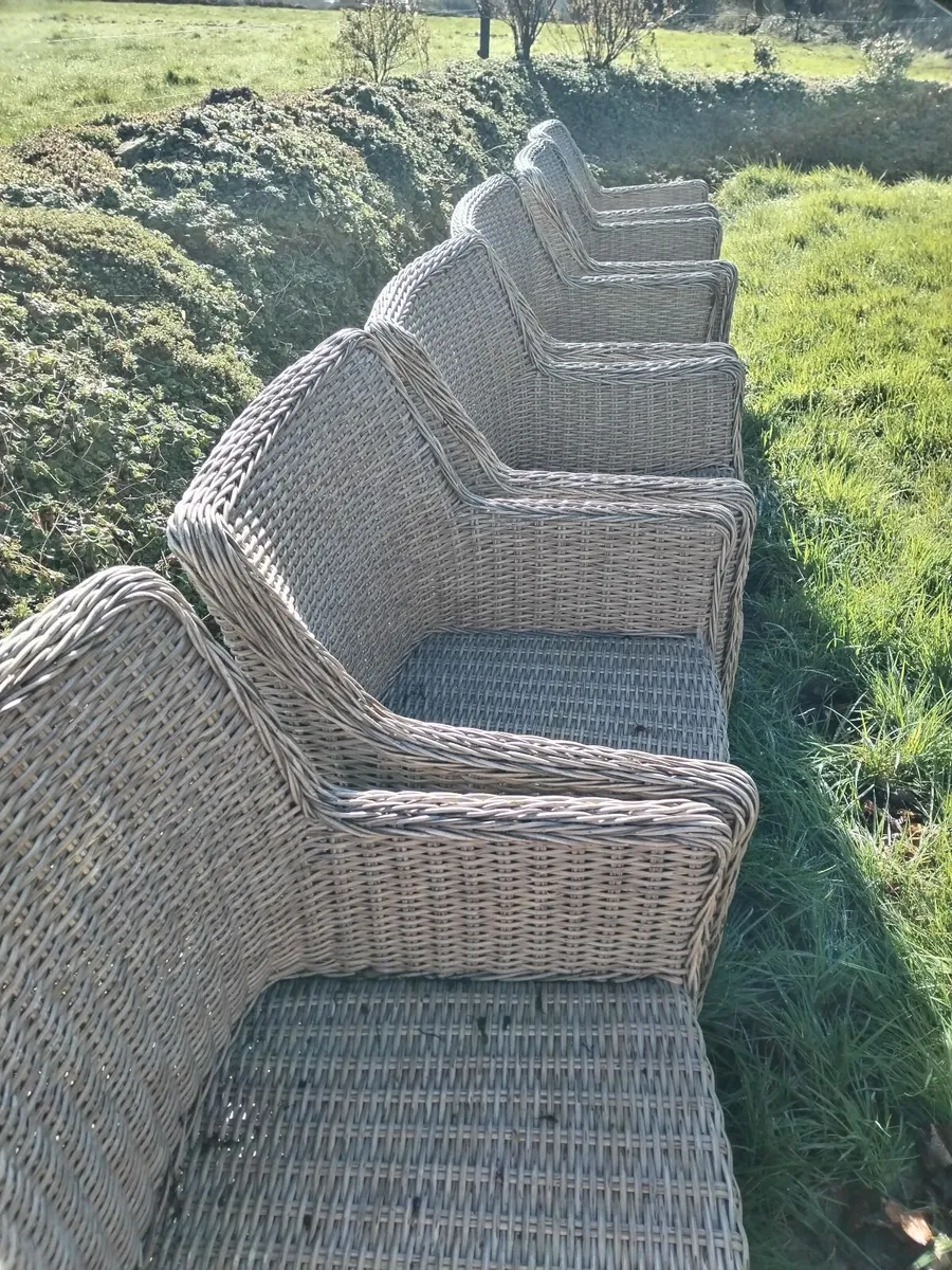 6 piece wicker garden seat set with cushions - Image 3