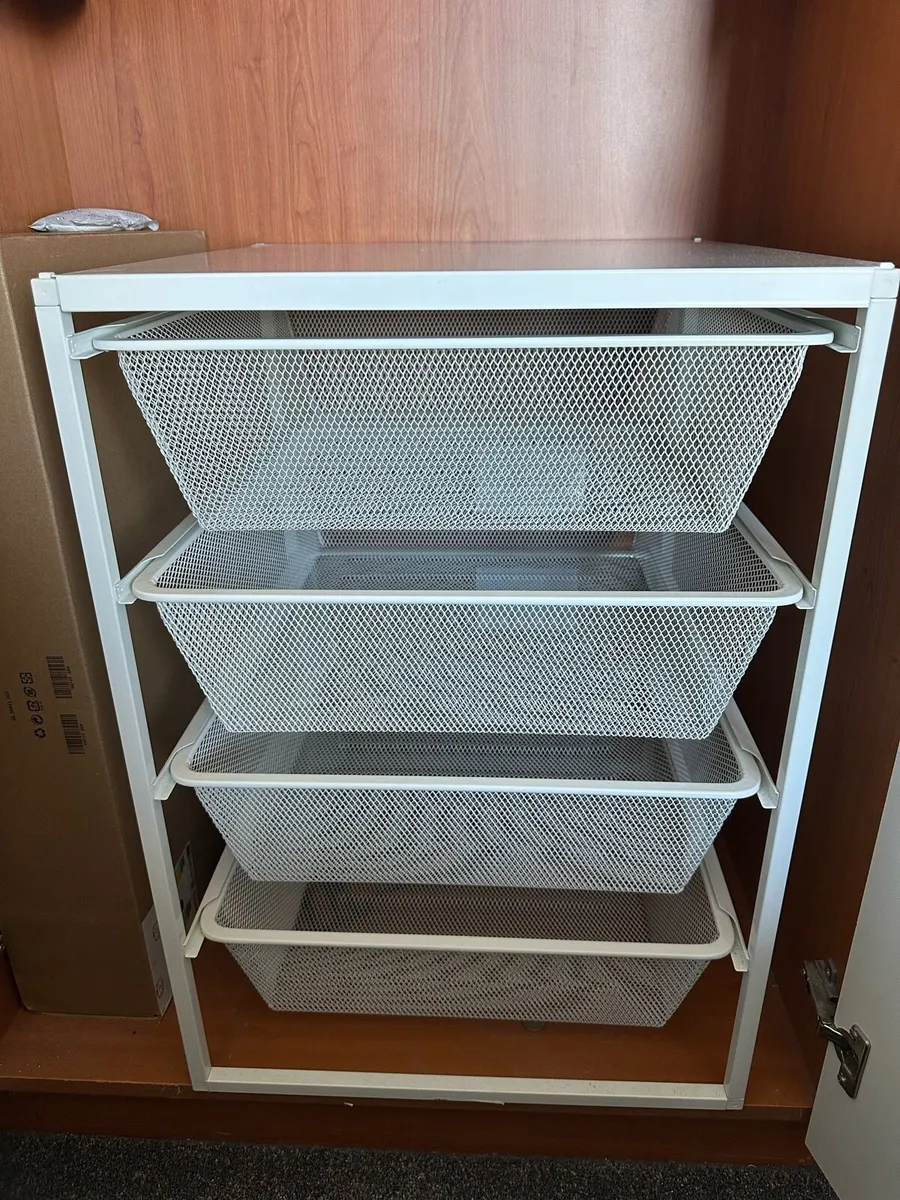 IKEA JONAXEL Storage Unit - 4 Mesh Drawers | White - Image 1