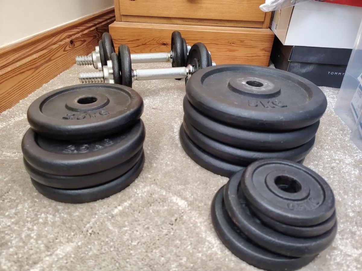 Cast iron barbell set - Image 4