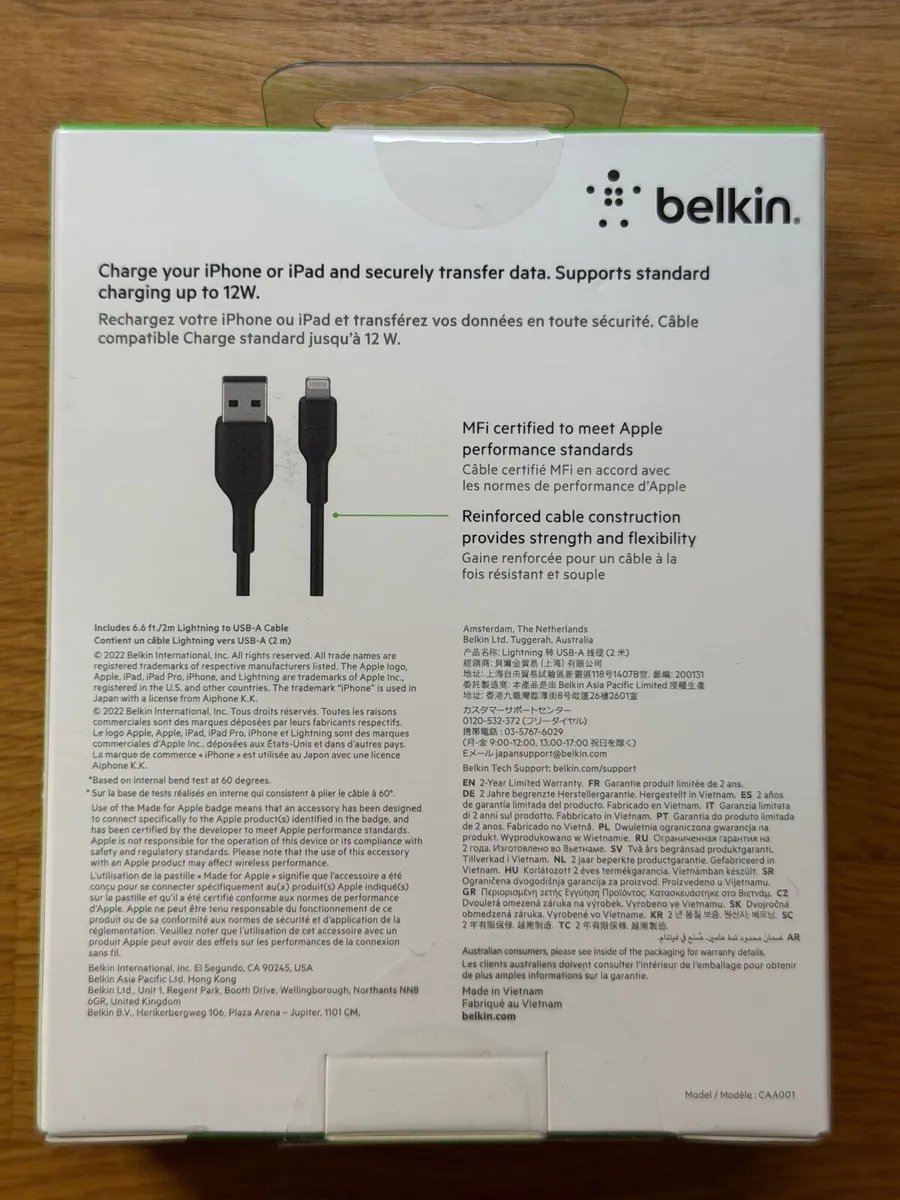 Belkin Lightning-to-USB cable, new - Image 2