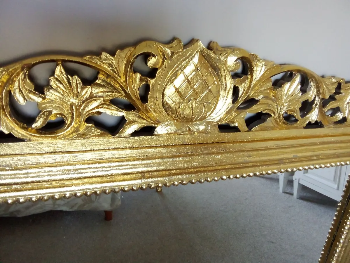Large ornate mirror, gilt frame - Image 4