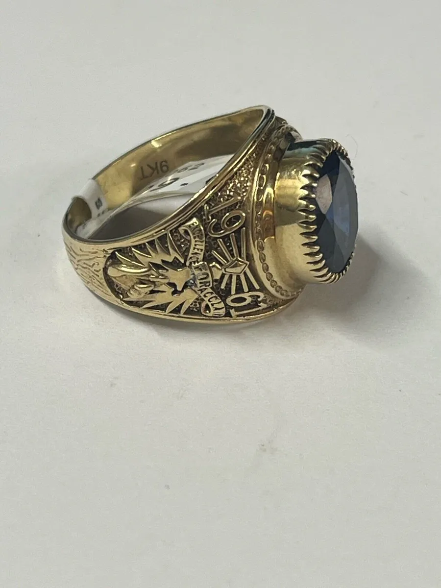 9k gold ring with blue stone - Image 3