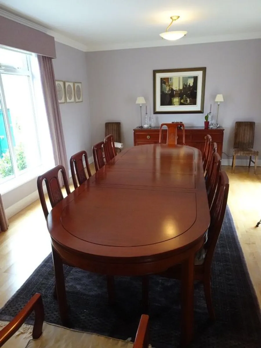 Asian Hard Wood (teak) Hand Made Dining table & 10 Chairs - Image 1