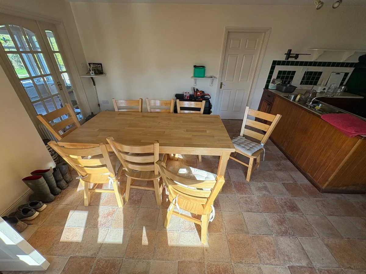 7ft Dining table and 8 chairs - Image 2