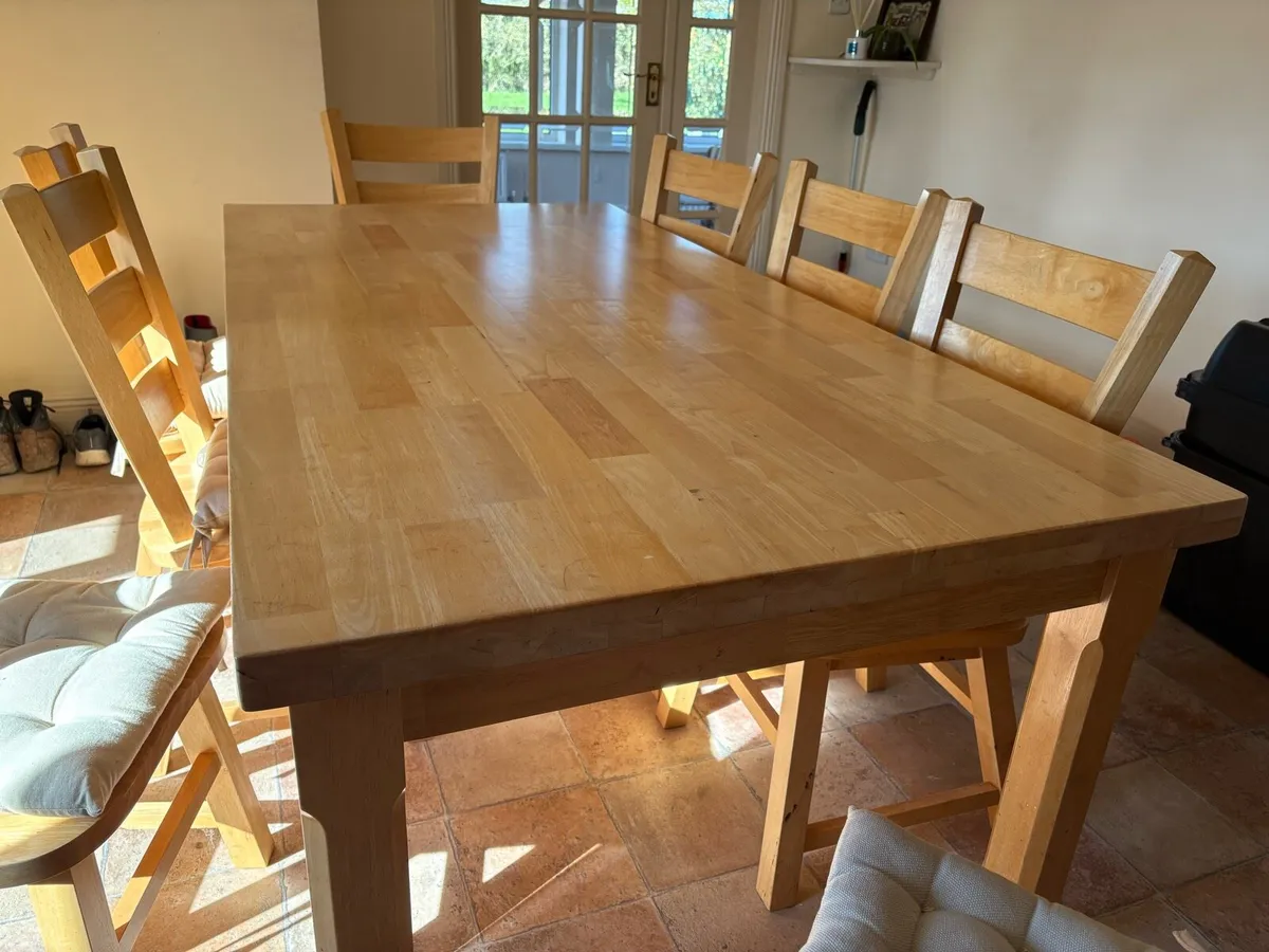 7ft Dining table and 8 chairs - Image 3