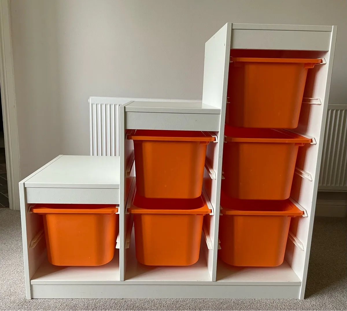 IKEA TROFAST Storage Unit - White Frame + 6 Bins - Image 1