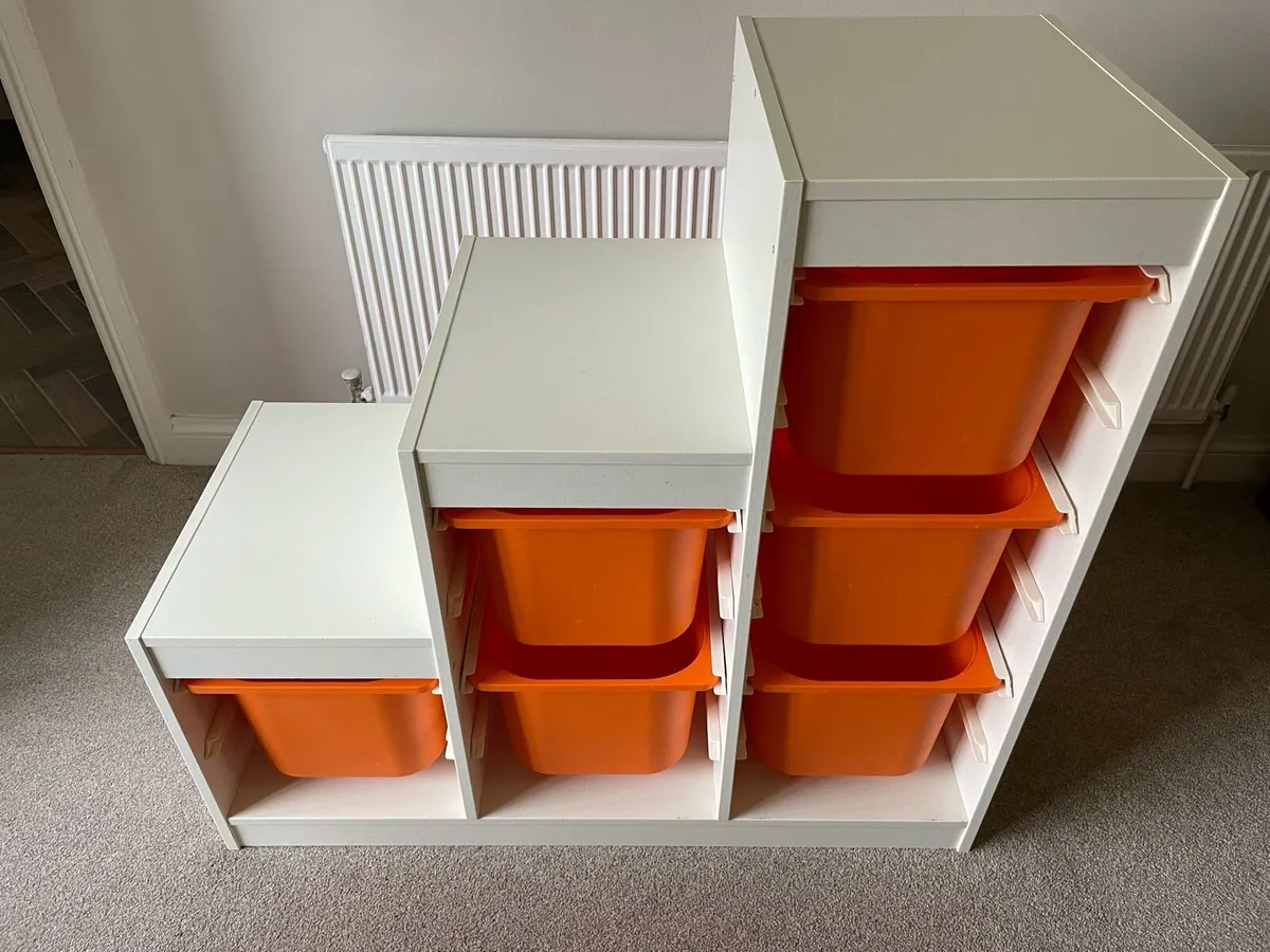 IKEA TROFAST Storage Unit - White Frame + 6 Bins - Image 2