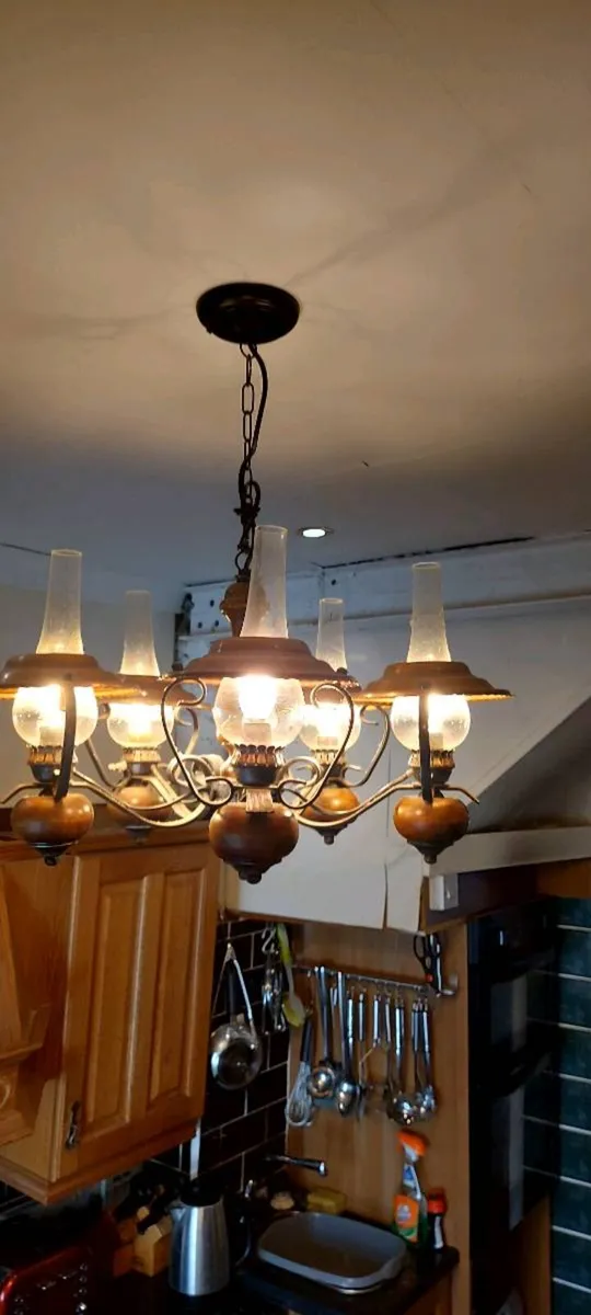 Vintage 5 Arm lantern style ceiling light - Image 1
