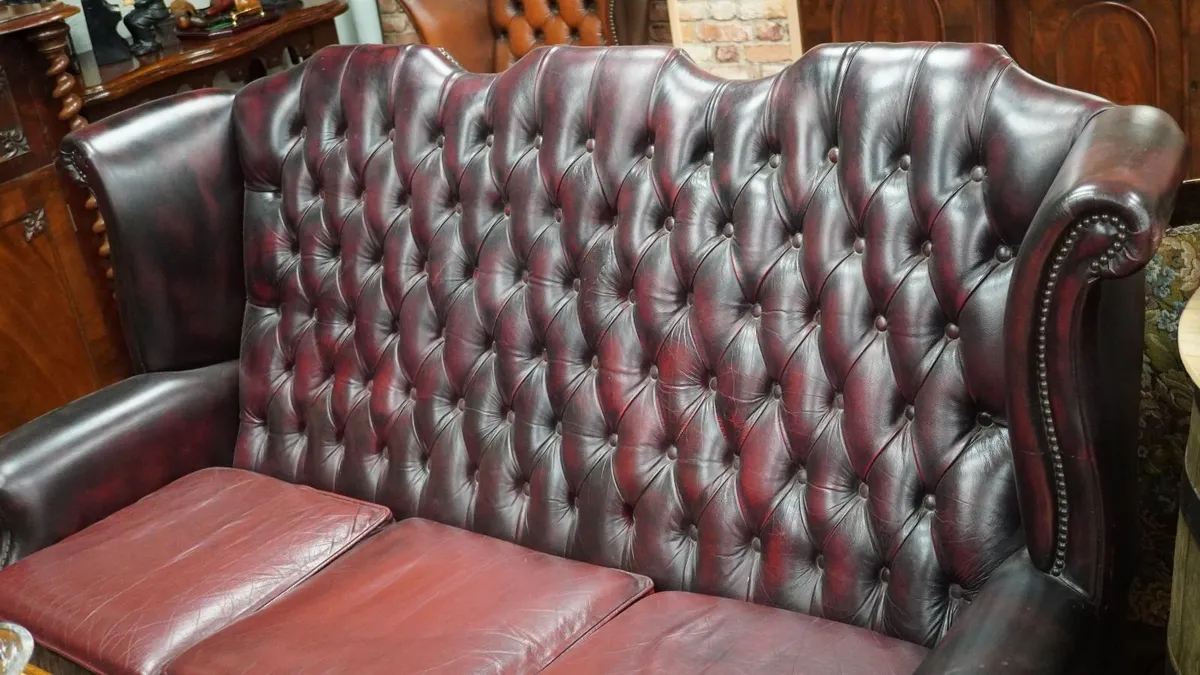 Oxblood Chesterfield 3 Seater - Image 3