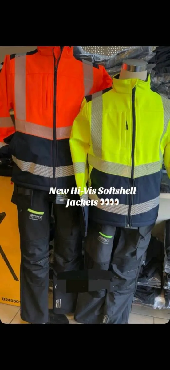 Hi Vis Yellow Softshell Jacket new stock - Image 4