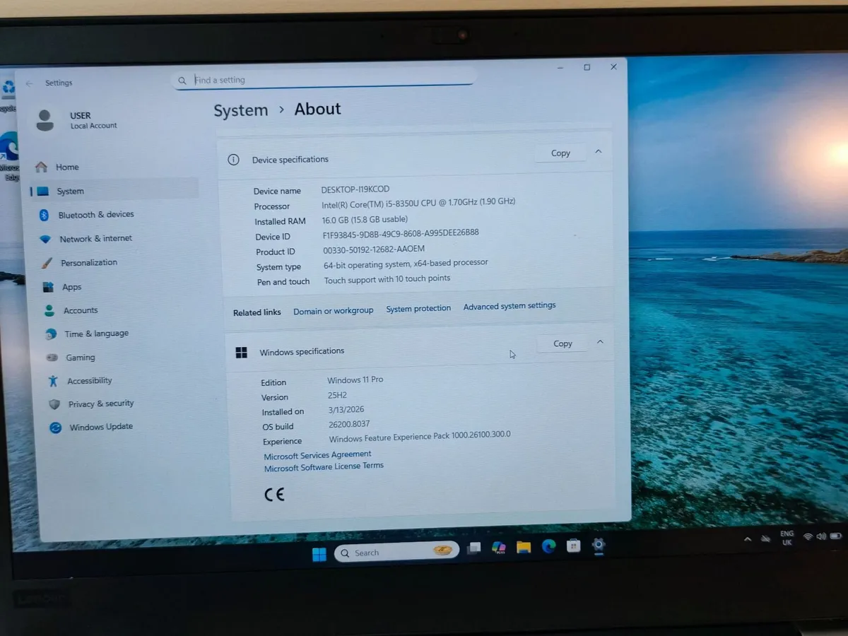 Lenovo ThinkPad T580 15.6' Intel i5 8th Gen - Image 4
