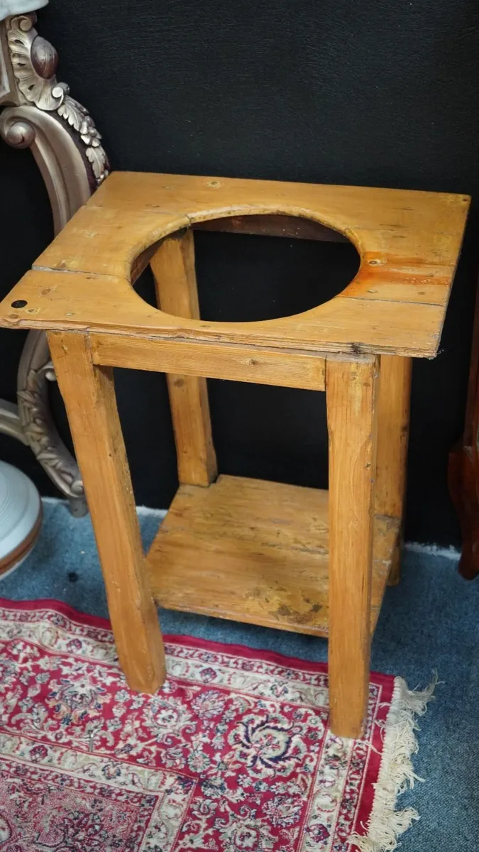 Antique Pine Washstand with Jug & Bowl Set - Image 2