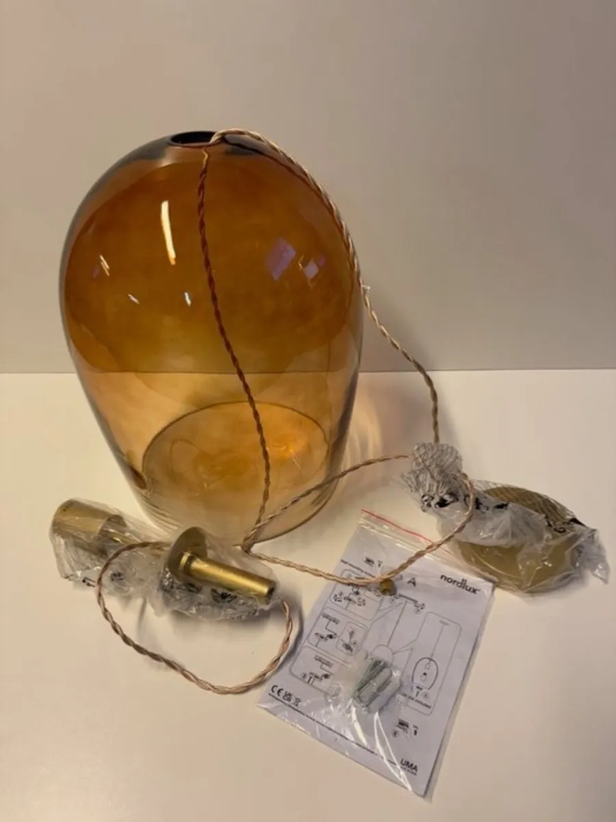 Brand New Hand-Blown Glass Pendant Light - Image 3