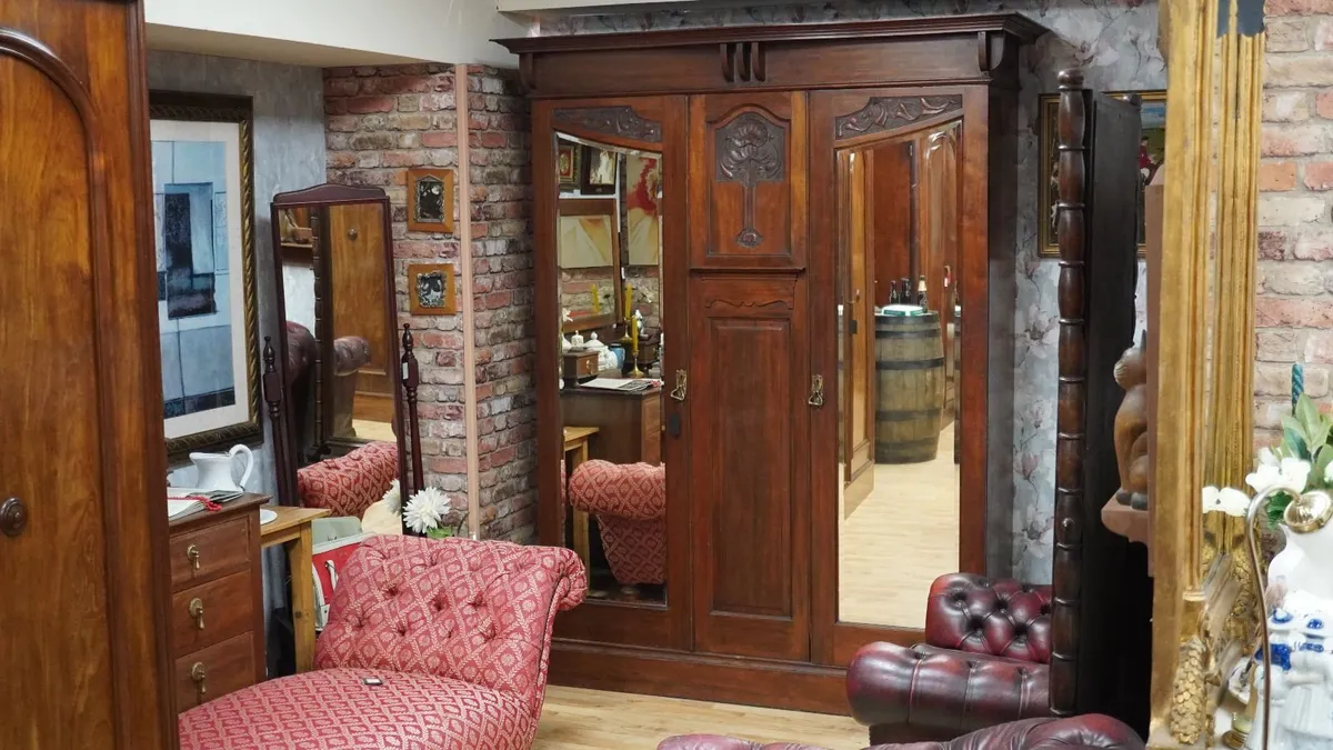 Art Nouveau Style Antique Wardrobe - Image 1