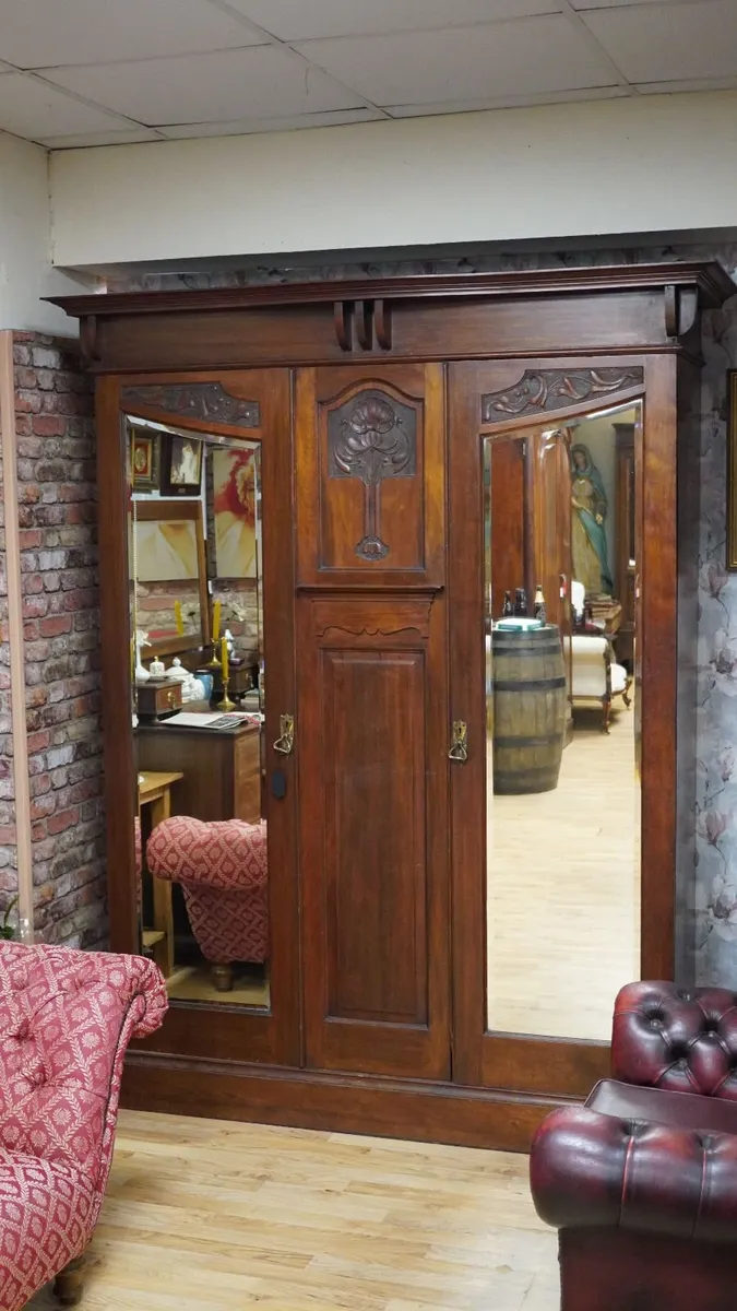 Art Nouveau Style Antique Wardrobe - Image 2