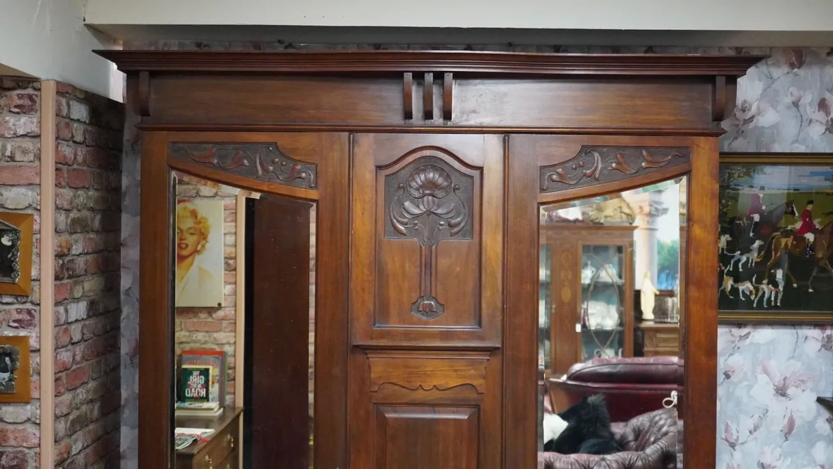 Art Nouveau Style Antique Wardrobe - Image 3