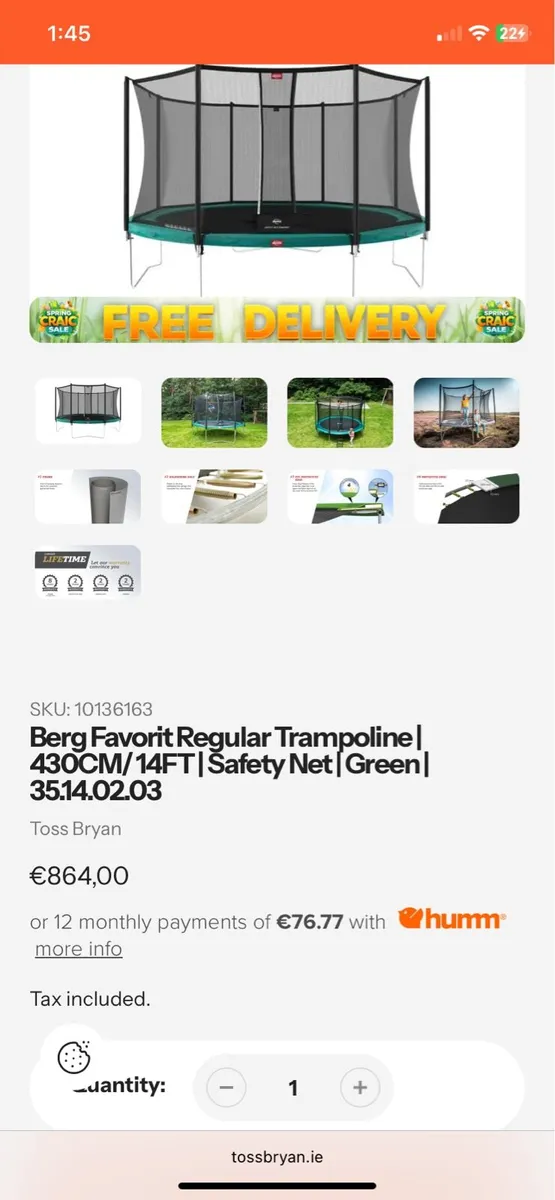 Berg 14 ft trampoline - Image 2