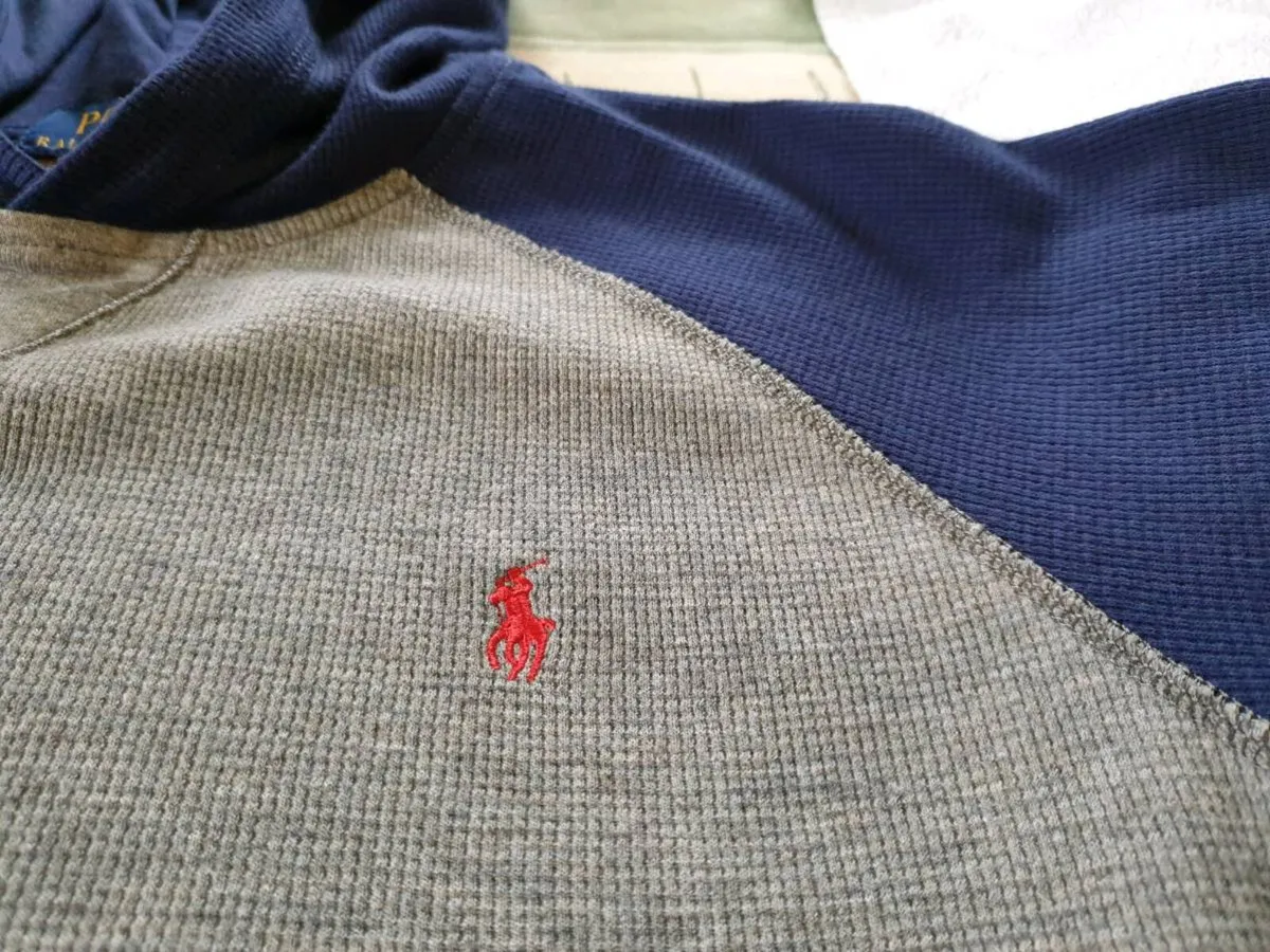 Ralph Lauren Boys Sweatshirt Gray Hoodie Navy - Image 2