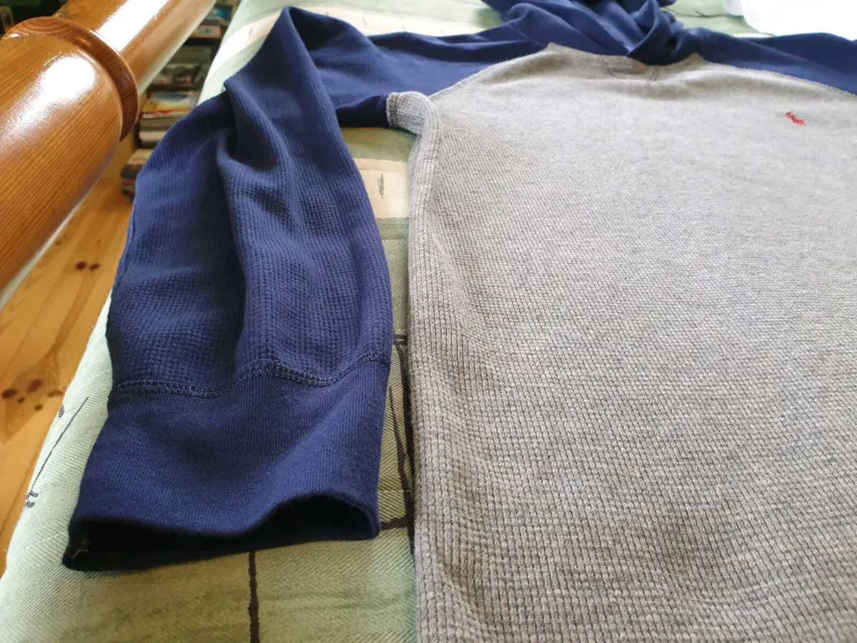 Ralph Lauren Boys Sweatshirt Gray Hoodie Navy - Image 4