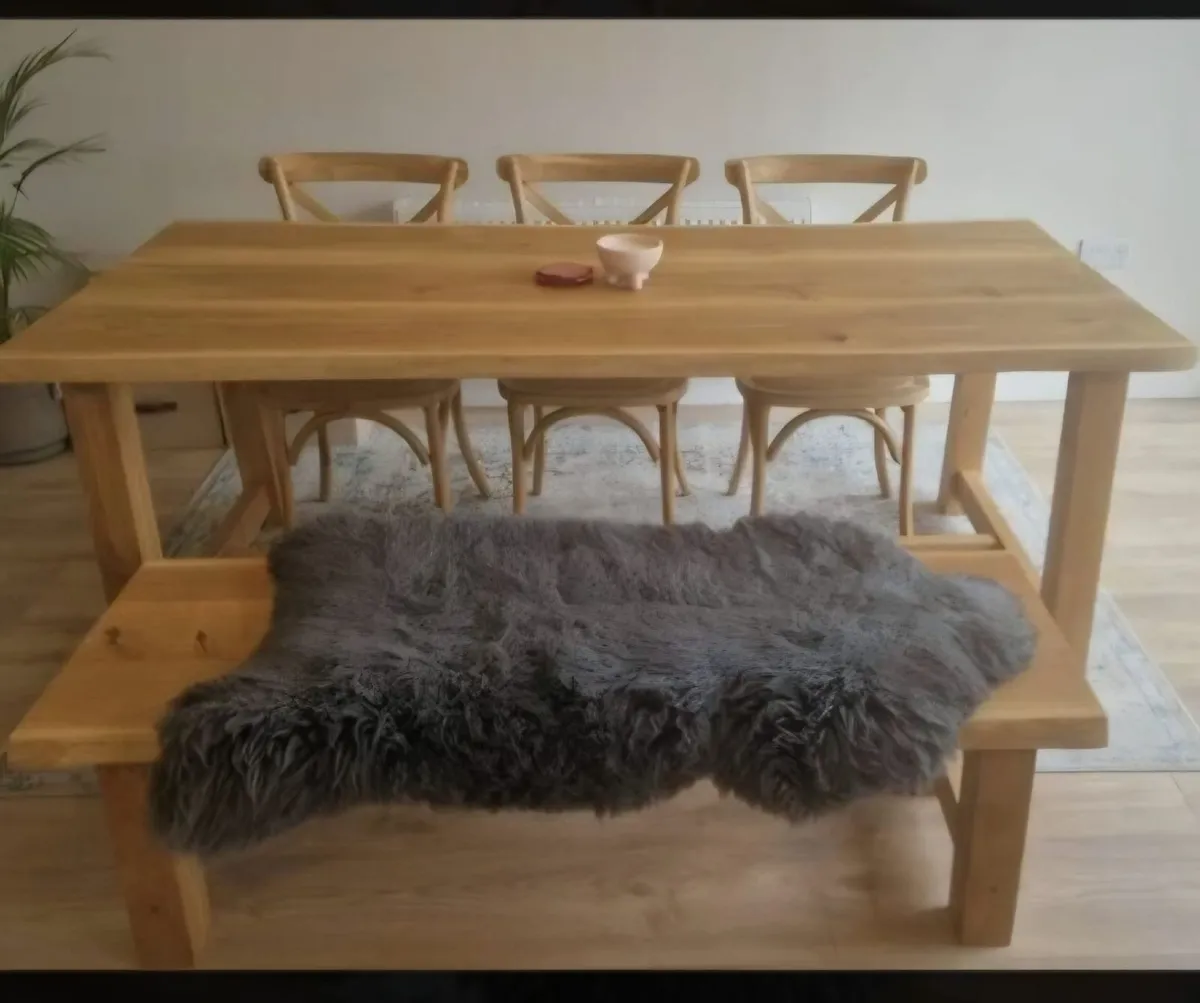 Dining table, bench & chairs - Image 1