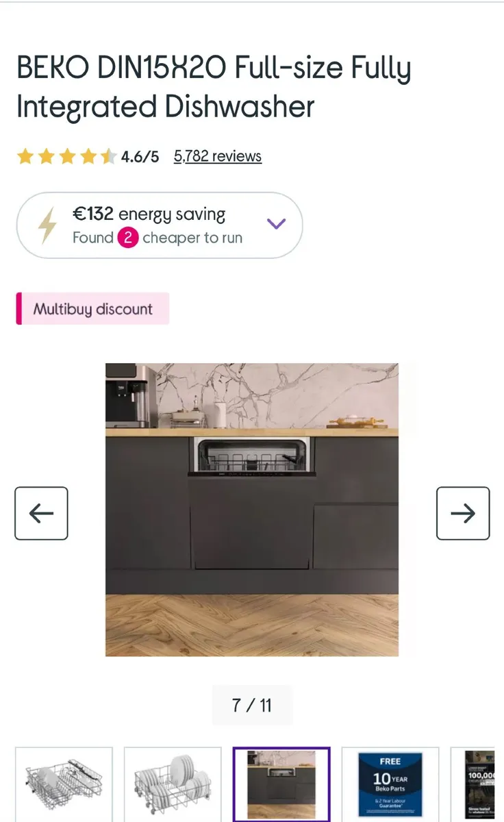 BEKO DIN15X20 Full-size, Integrated Dishwasher - Image 3