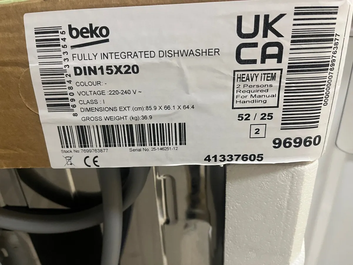 BEKO DIN15X20 Full-size, Integrated Dishwasher - Image 4