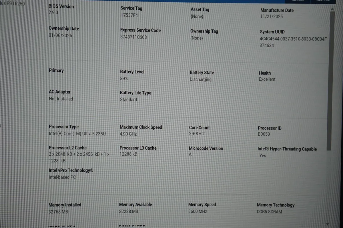 New Dell Pro 16 Plus | Core Ultra 5 235U | 32GB - Image 2