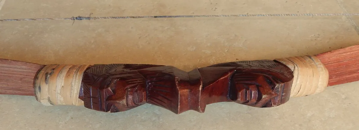 Wood Recurve Archery Bow with Hand Carved Handle - Image 4