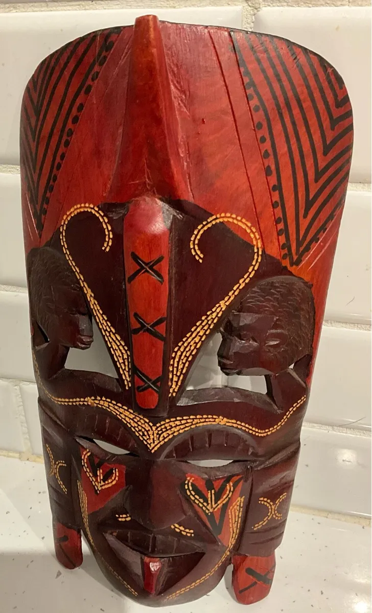 African Hand Carved Mask - Image 4