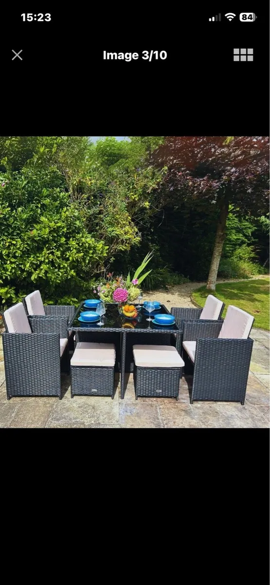 Rattan 9 piece patio set - Image 2