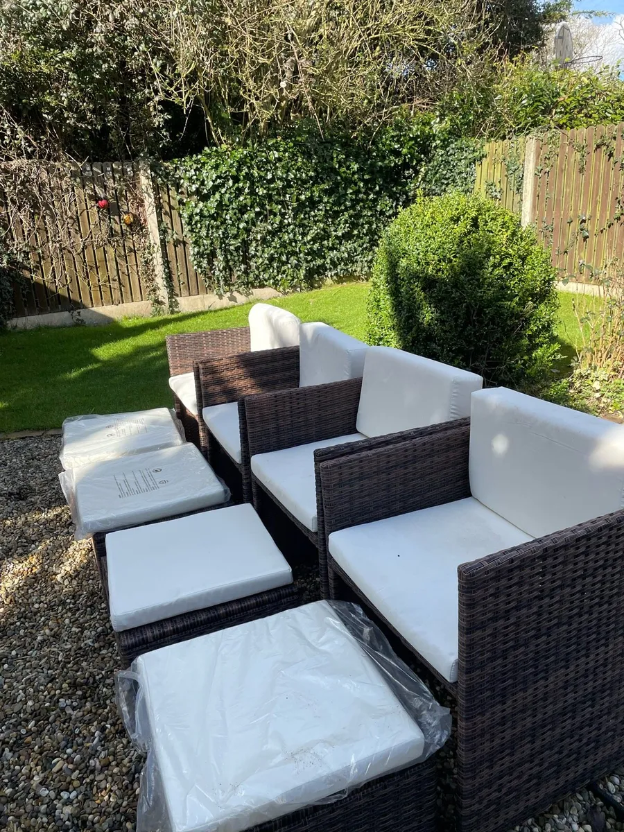 Rattan 9 piece patio set - Image 1