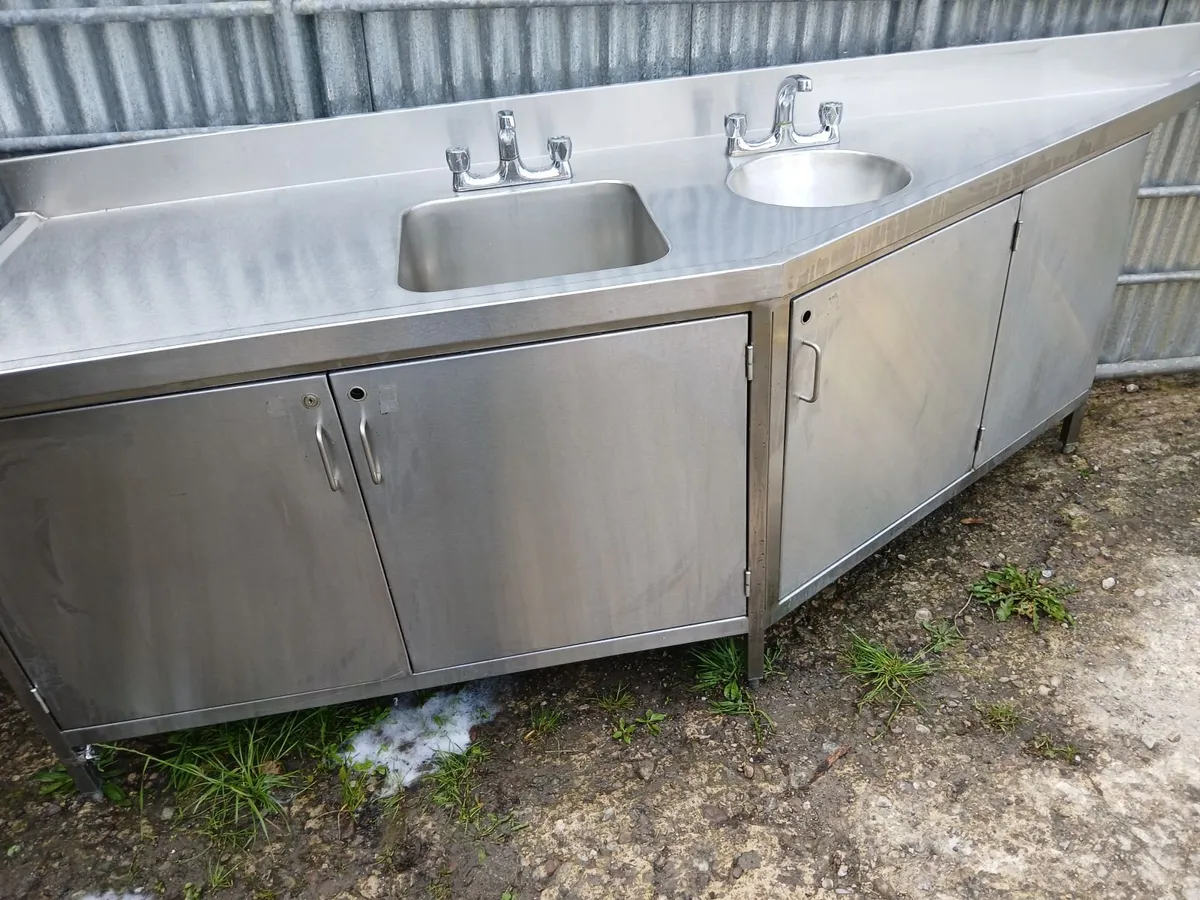 Staneless steel cabbinet double sink unit - Image 2