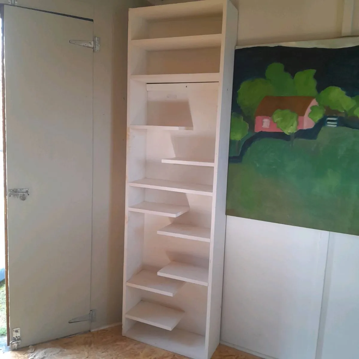 Solid wood painted free standing shelf - Image 1