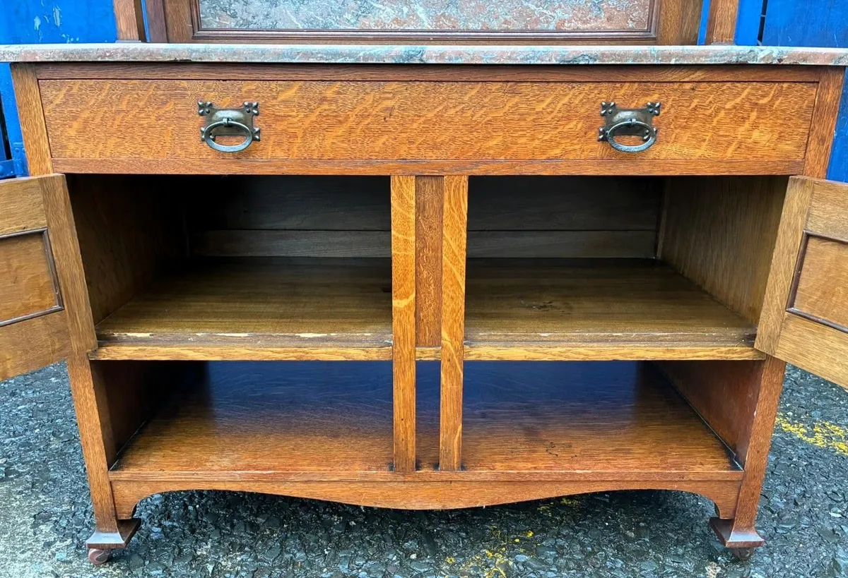Arts & Crafts Oak Washstand - Image 3