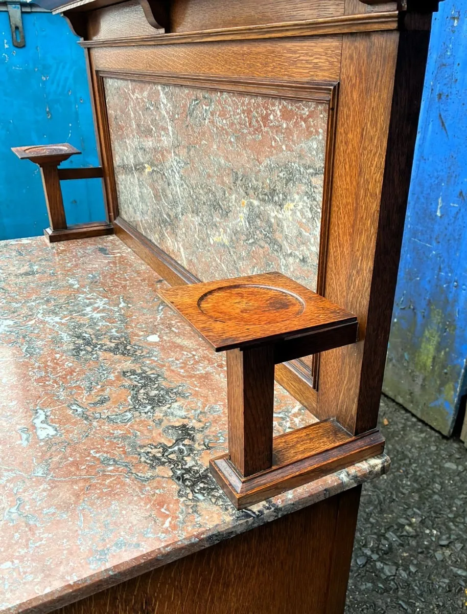Arts & Crafts Oak Washstand - Image 4